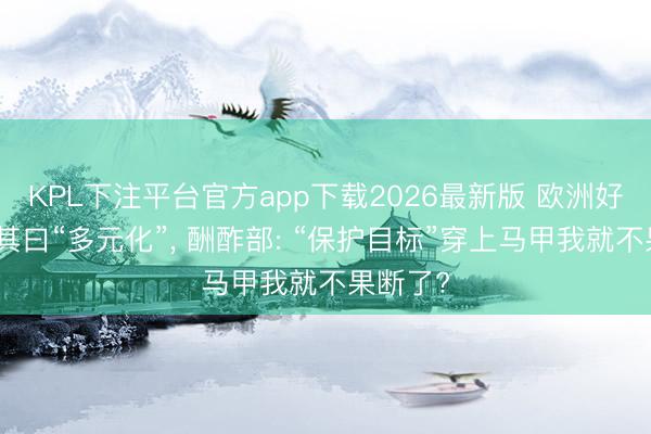 KPL下注平台官方app下载2026最新版 欧洲好意思名其曰“多元化”， 酬酢部: “保护目标”穿上马甲我就不果断了?