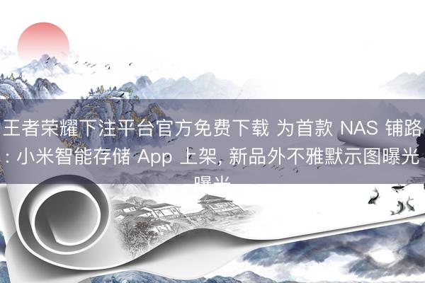 王者荣耀下注平台官方免费下载 为首款 NAS 铺路: 小米智能存储 App 上架， 新品外不雅默示图曝光