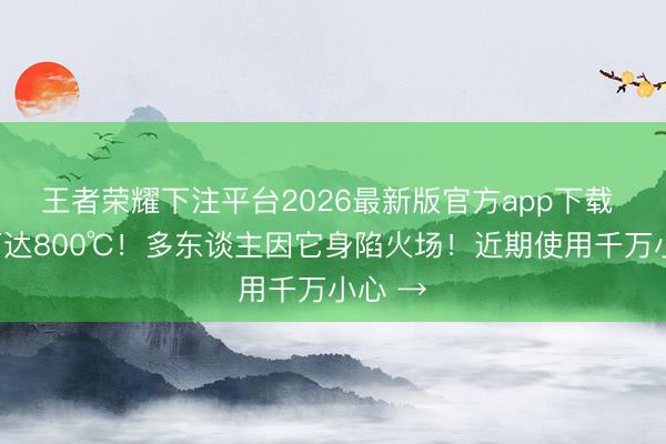 王者荣耀下注平台2026最新版官方app下载 最高可达800℃！多东谈主因它身陷火场！近期使用千万小心 →